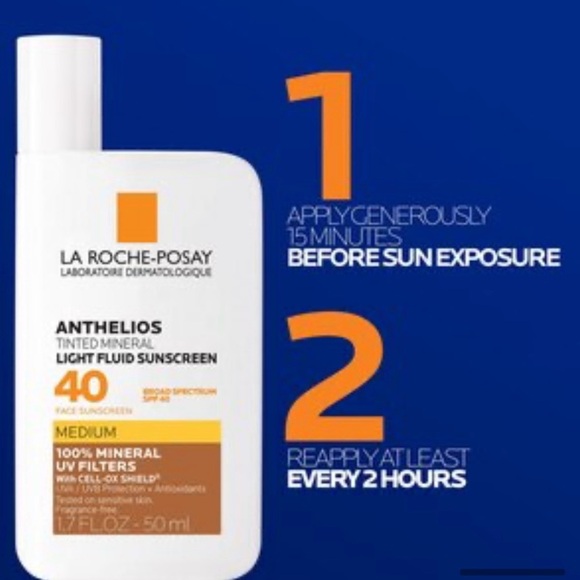 La Roche-Posay Anthelios Tinted Mineral Sunscreen 40 SPF Medium Tan NEW - Picture 7 of 13